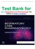 Test Bank for Rau's Respiratory Care Pharmacology 11th Edition by Douglas S&period; Gardenhire-isbn-9780323871556