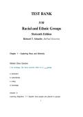 Test Bank For Racial and Ethnic Groups&comma; 16th Edition by Richard T&period; Schaefer - Chapter 1-17