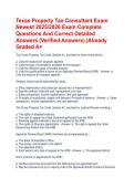 Texas Property Tax Consultant Exam Newest 2025&sol;2026 Exam Complete Questions And Correct Detailed Answers &lpar;Verified Answers&rpar; &vert;Already Graded A&plus;