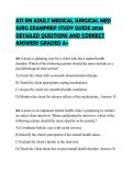 ATI RN ADULT MEDICAL SURGICAL MED  SURG EXAMPREP STUDY GUIDE 2026  DETAILED QUESTIONS AND CORRECT  ANSWERS GRADED A&plus;