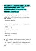 ATI RN ADULT MEDICAL SURGICAL MED  SURG FINAL EXAM SCRIPT 2026  COMPREHENSIVE QUESTIONS AND  ANSWERS VERIFIED A&plus; 
