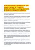 BOMI THE DESIGN&comma; OPERATION&comma; AND MAINTENANCE OF BUILDING SYSTEMS&comma; PART 1 EXAM QUESTIONS & VERIFIED CORRECT ANSWERS