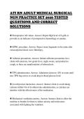 ATI RN ADULT MEDICAL SURGICAL  NGN PRACTICE SET 2026 TESTED  QUESTIONS AND CORRECT  SOLUTIONS 