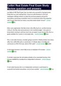 Colibri Real Estate Final Exam Study Review question and answers