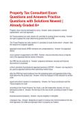 Property Tax Consultant Exam Questions and Answers Practice Questions with Solutions Newest &vert; Already Graded A&plus;