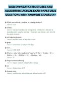 WGU C949 DATA STRUCTURES AND ALGORITHMS ACTUAL EXAM PAPER 2026 QUESTIONS WITH ANSWERS GRADED A&plus;