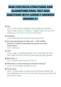 WGU C949 DATA STRUCTURES AND ALGORITHMS FINAL TEST 2026 QUESTIONS WITH CORRECT ANSWERS GRADED A