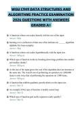 WGU C949 DATA STRUCTURES AND ALGORITHMS PRACTICE EXAMINATION 2026 QUESTIONS WITH ANSWERS GRADED A&plus;