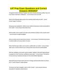 LAT Prep Exam Questions and Correct Answers 2026&sol;2027