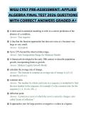 WGU C957 PRE-ASSESSMENT&colon; APPLIED ALGEBRA FINAL TEST 2026 QUESTIONS WITH CORRECT ANSWERS GRADED A&plus;