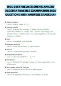 WGU C957 PRE-ASSESSMENT&colon; APPLIED ALGEBRA PRACTICE EXAMINATION 2026 QUESTIONS WITH ANSWERS GRADED A&plus;