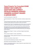 Texas Property Tax Consultant EXAM NEWEST 2025 COMPLETE QUESTIONS AND CORRECT DETAILED ANSWERS &lpar;VERIFIED ANSWERS&rpar; &vert;ALREADY GRADED A&plus;&vert;&vert;BRAND NEW&excl;&excl;