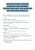 WGU D023 SCHOOL FINANCIAL LEADERSHIP PRE-ASSESSMENT CERTIFICATION SCRIPT 2026 QUESTIONS WITH SOLUTIONS GRADED A&plus;