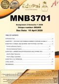 MNB3701 Assignment 2 &lpar;COMPLETE ANSWERS&rpar; Semester 1 2026 - DUE 16 April 2026
