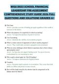 WGU D023 SCHOOL FINANCIAL LEADERSHIP PRE-ASSESSMENT COMPREHENSIVE STUDY GUIDE 2026 FULL QUESTIONS AND SOLUTIONS GRADED A&plus;
