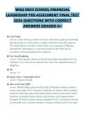 WGU D023 SCHOOL FINANCIAL LEADERSHIP PRE-ASSESSMENT FINAL TEST 2026 QUESTIONS WITH CORRECT ANSWERS GRADED A&plus;