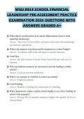 WGU D023 SCHOOL FINANCIAL LEADERSHIP PRE-ASSESSMENT PRACTICE EXAMINATION 2026 QUESTIONS WITH ANSWERS GRADED A&plus;