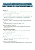 WGU D024 CERTIFICATION SCRIPT 2026 QUESTIONS WITH SOLUTIONS GRADED A&plus;