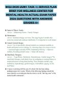 WGU D030 UUM1 TASK 1&vert; SERVICE PLAN BRIEF FOR WELLNESS CENTER FOR MENTAL HEALTH ACTUAL EXAM PAPER 2026 QUESTIONS WITH ANSWERS GRADED A&plus;