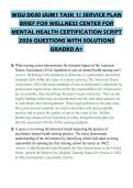 WGU D030 UUM1 TASK 1&vert; SERVICE PLAN BRIEF FOR WELLNESS CENTER FOR MENTAL HEALTH CERTIFICATION SCRIPT 2026 QUESTIONS WITH SOLUTIONS GRADED A&plus;