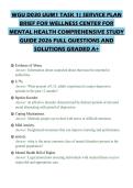 WGU D030 UUM1 TASK 1&vert; SERVICE PLAN BRIEF FOR WELLNESS CENTER FOR MENTAL HEALTH COMPREHENSIVE STUDY GUIDE 2026 FULL QUESTIONS AND SOLUTIONS GRADED A&plus;