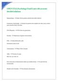 OPEN STAX Psychology Final Exam with accurate detailed solutions