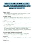 WGU D117 FEMALE PLAN PRACTICE EXAMINATION 2026 QUESTIONS WITH ANSWERS GRADED A&plus;