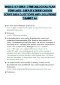 WGU D117 GIM3 - GYNECOLOGICAL PLAN TEMPLATE - BREAST CERTIFICATION SCRIPT 2026 QUESTIONS WITH SOLUTIONS GRADED A&plus;