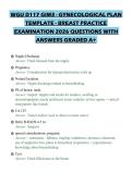WGU D117 GIM3 - GYNECOLOGICAL PLAN TEMPLATE - BREAST PRACTICE EXAMINATION 2026 QUESTIONS WITH ANSWERS GRADED A&plus;