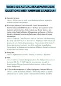 WGU D120 ACTUAL EXAM PAPER 2026 QUESTIONS WITH ANSWERS GRADED A&plus;
