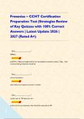 Fresenius ~ CCHT Certification Preparation Test &vert;Strategies Review of Key Quizzes with 100&percnt; Correct Answers &vert; Latest Update 2026 &vert; 2027 &lpar;Rated A&plus;&rpar;      