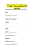 CVA Test&sol; Final for Vet Med Exam Questions and Correct Answers 2026&sol;2027