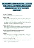 WGU D203 FUNDAMENTALS OF ANATOMY AND PHYSIOLOGY ACTUAL EXAM PAPER 2026 QUESTIONS WITH ANSWERS GRADED A&plus;