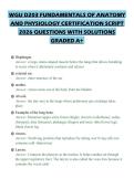 WGU D203 FUNDAMENTALS OF ANATOMY AND PHYSIOLOGY CERTIFICATION SCRIPT 2026 QUESTIONS WITH SOLUTIONS GRADED A&plus;