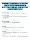 WGU D203 FUNDAMENTALS OF ANATOMY AND PHYSIOLOGY COMPREHENSIVE STUDY GUIDE 2026 FULL QUESTIONS AND SOLUTIONS GRADED A&plus;