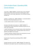 Crime Analysis Exam 1 Questions With Correct Answers