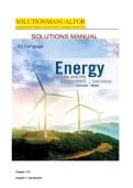 Solutions Manual for Energy 6th Edition &ndash; Roger A&period; Hinrichs&comma; Merlin H&period; Kleinbach & Rachel Wade 2026 Update