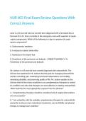 NUR 603 Final Exam Review Questions With Correct Answers 