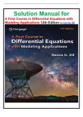 Solution Manual for A First Course in Differential Equations with Modeling Applications 12th Edition by Dennis Zill 