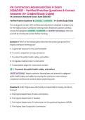 VA Contractors Advanced Class A Exam 2026&sol;2027 &ndash; Verified Practice Questions & Correct Answers &lpar;A&plus; Graded Study Guide&rpar;