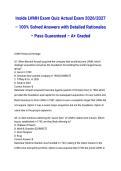 Inside LVMH Exam Quiz Actual Exam 2026&sol;2027 &ndash; 100&percnt; Solved Answers with Detailed Rationales &ndash; Pass Guaranteed &ndash; A&plus; Graded