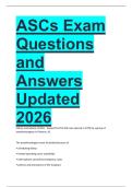 ASCs Exam Questions and Answers Updated 2026