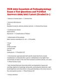 NUR 2063 Essentials of Pathophysiology Exam 2 Test Questions and Verified Answers 2026&sol;2027 Latest &lpar;Graded A&plus;&rpar;