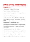 NUR 2063 Essentials of Pathophysiology Exam 1 Latest Questions Pack and Solutions 2026&sol;2027 &lpar;Top Score A&plus;&rpar;