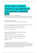 Ambulatory Surgery Centers Prep Questions and Answers Updated 2026