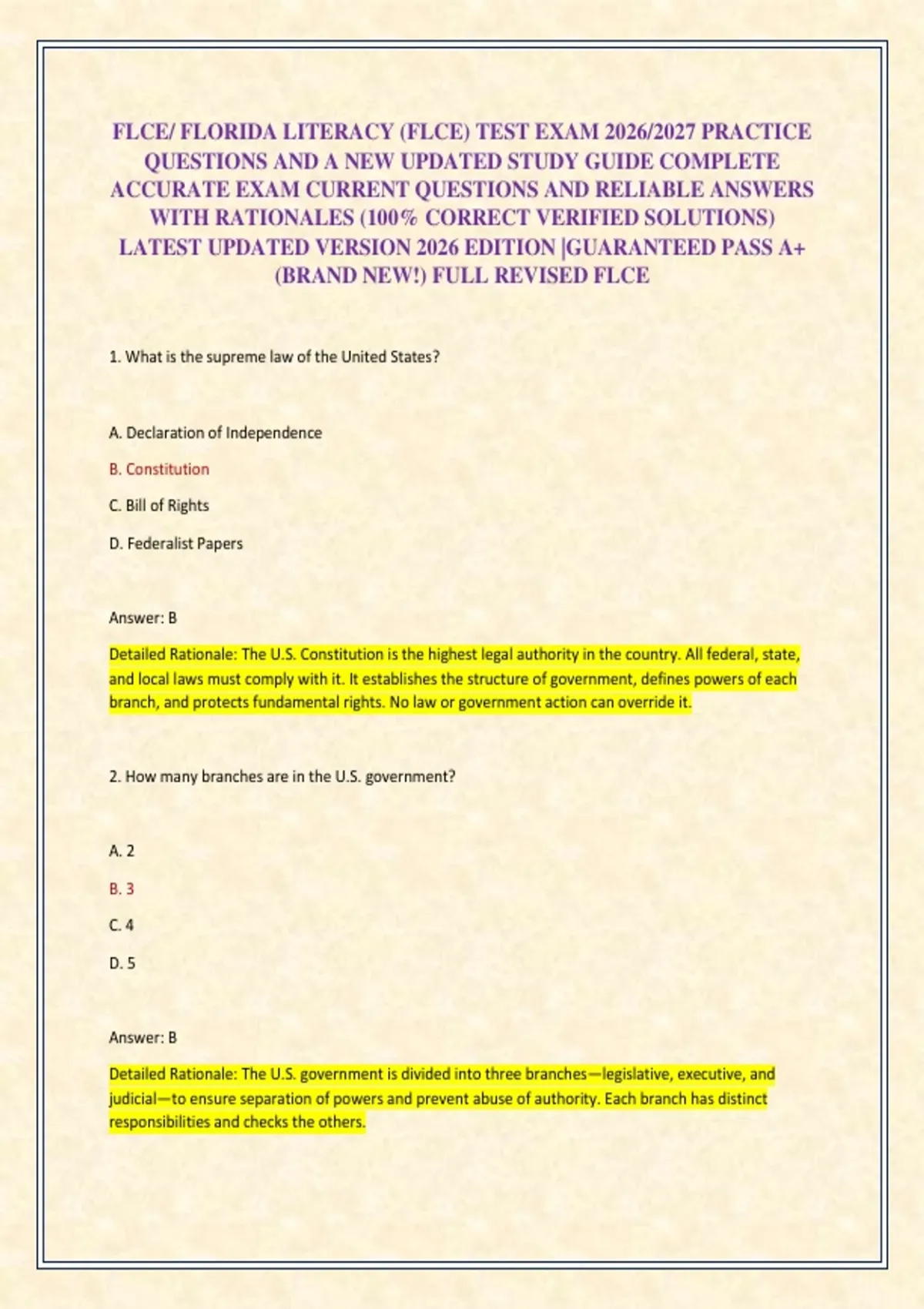 Flce Study Guide FLCE/ FLORIDA LITERACY (FLCE) TEST EXAM 2026/2027 PRACTICE QUESTIONS ...