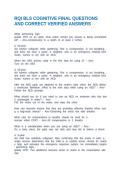 RQI BLS COGNITIVE FINAL QUESTIONS AND CORRECT VERIFIED ANSWERS
