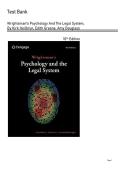TEST BANK for Wrightsman's Psychology and the Legal System 10th Edition by Kirk Heilbrun&comma; Edith Greene&comma; Amy Bradfield Douglass&comma; LATEST UPDATE 2026