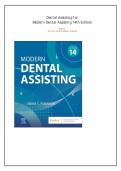Dental Assisting Test Bank &lpar;14th Edition&rpar; &vert; Smith & Robinson