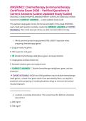 ONS&sol;ONCC Chemotherapy & Immunotherapy Certificate Exam 2026 &ndash; Verified Questions & Correct Answers &lpar;Latest Updated Study Guide&rpar;